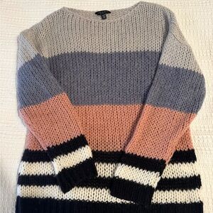 Lucky Brand Open Knit Chunky Stripe Sweater, XS